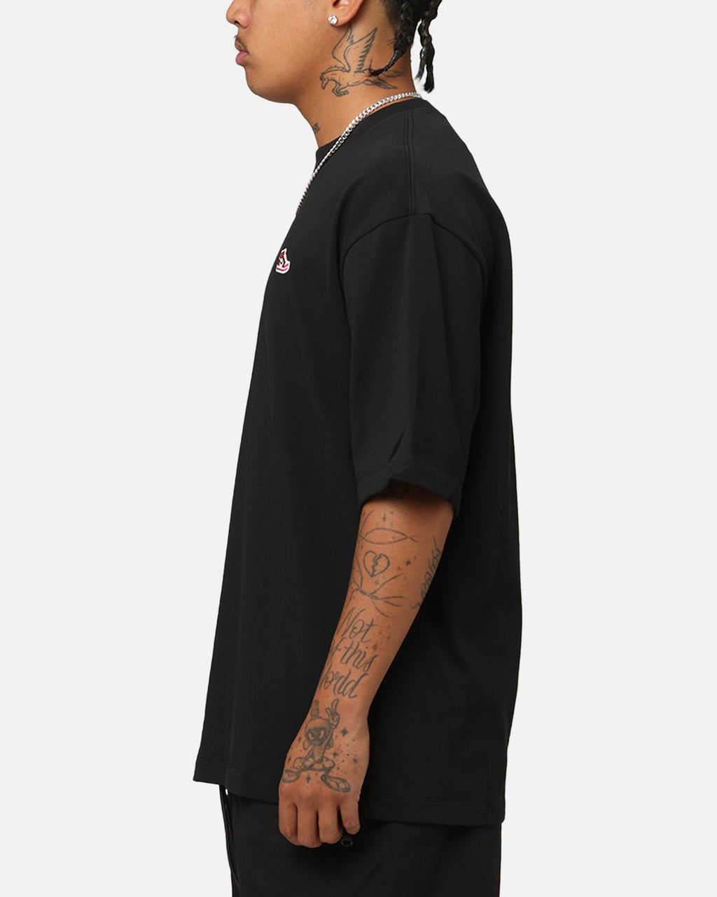 HOT Products Jordan Brand Sneaker Patch Crewneck T-Shirt Black/Varsity Red