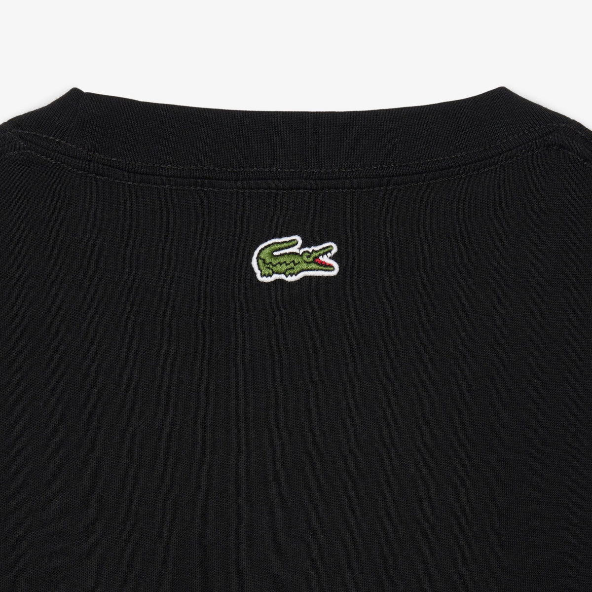 New Arrival LACOSTE PRINTED COTTON CREW NECK T-SHIRT Men -BLACK