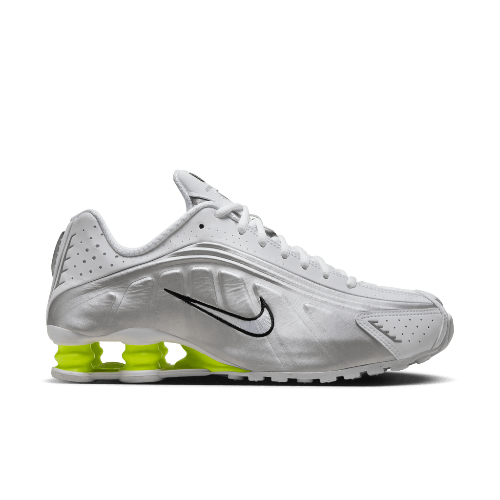 Women's Nike Shox R4 "White Metallic Silver Volt"