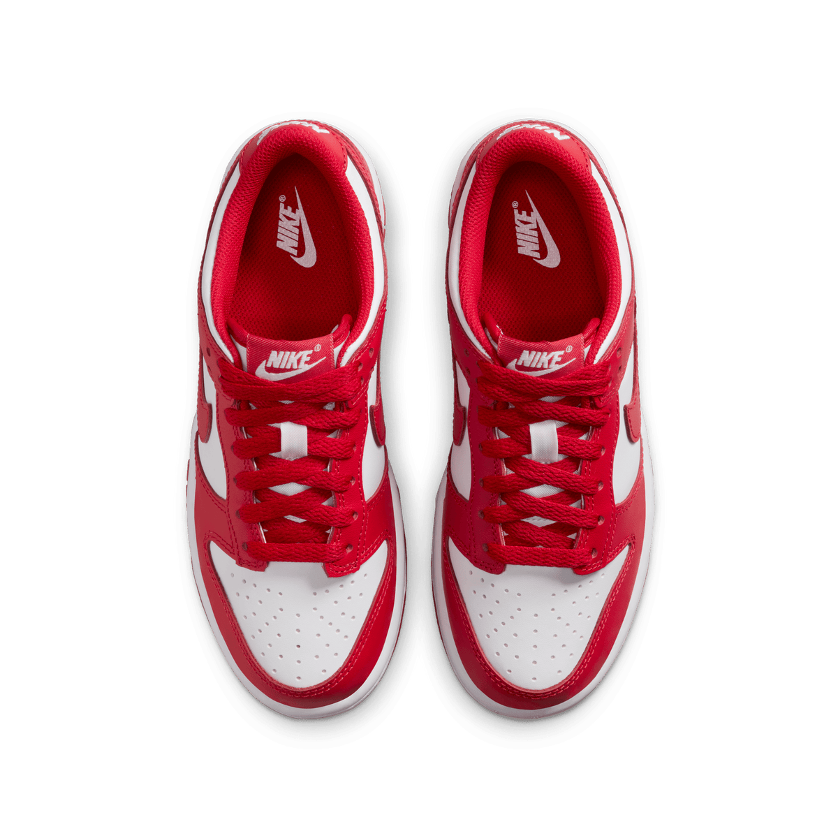 Big Kids' Nike Dunk Low "White University Red"