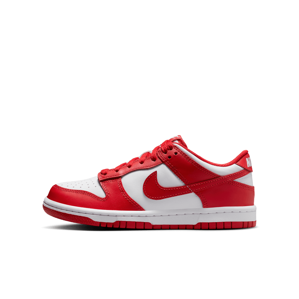 Big Kids' Nike Dunk Low "White University Red"
