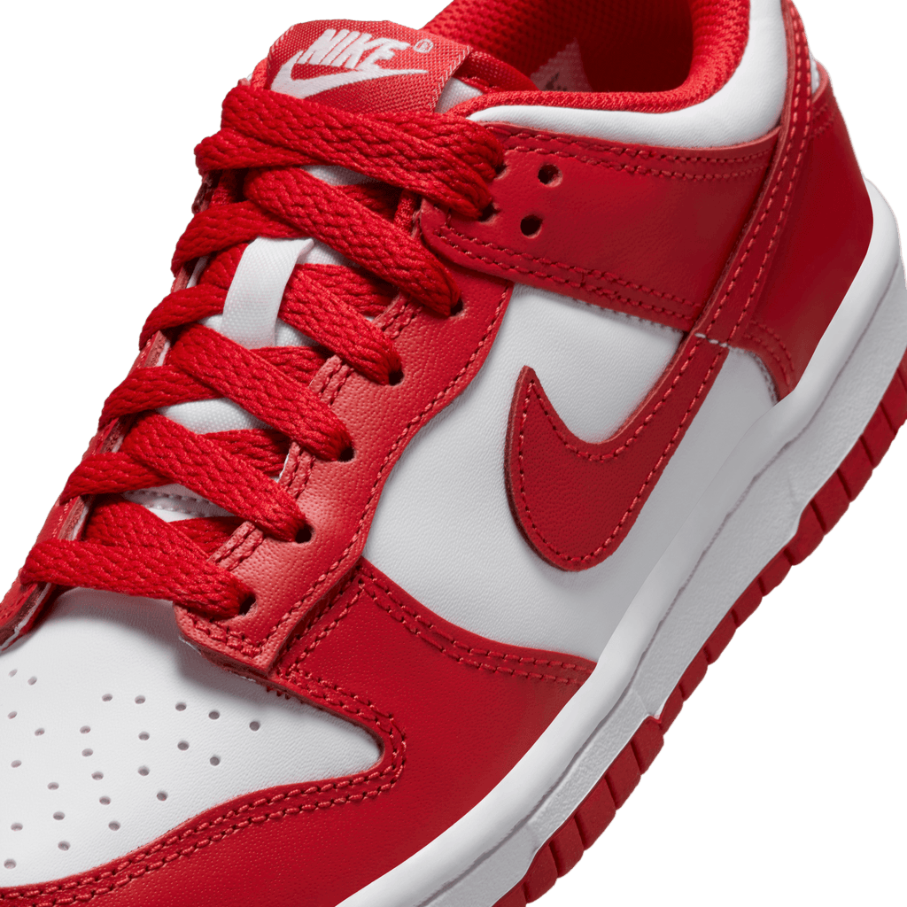 Big Kids' Nike Dunk Low "White University Red"