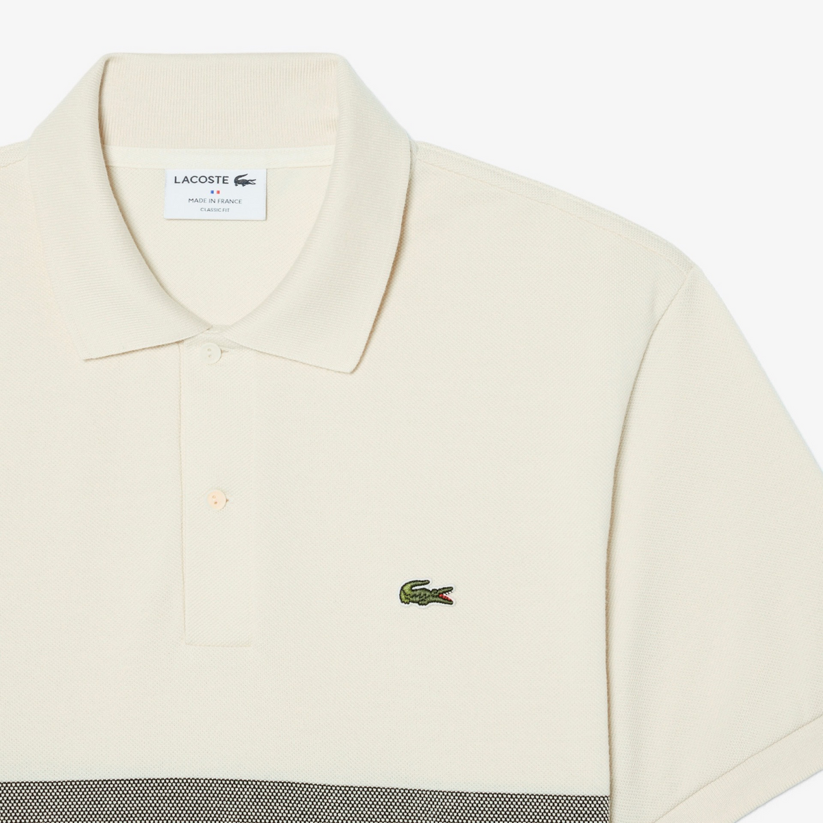 New Arrival LACOSTE - MADE IN FRANCE CLASSIC FIT STRIPED POLO SHIRT Men -BEIGE