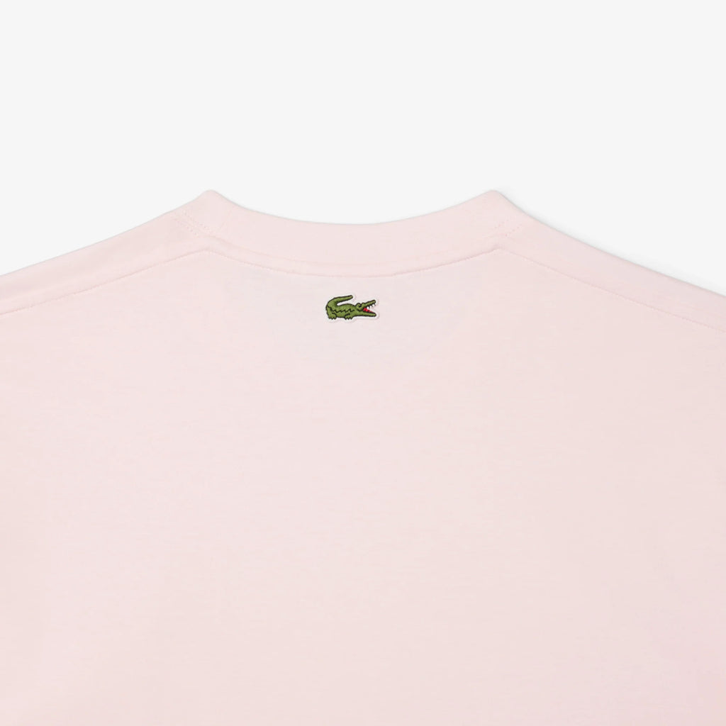 New Arrival LACOSTE SIGNATURE PRINT COTTON T-SHIRT Men -LIGH PINK
