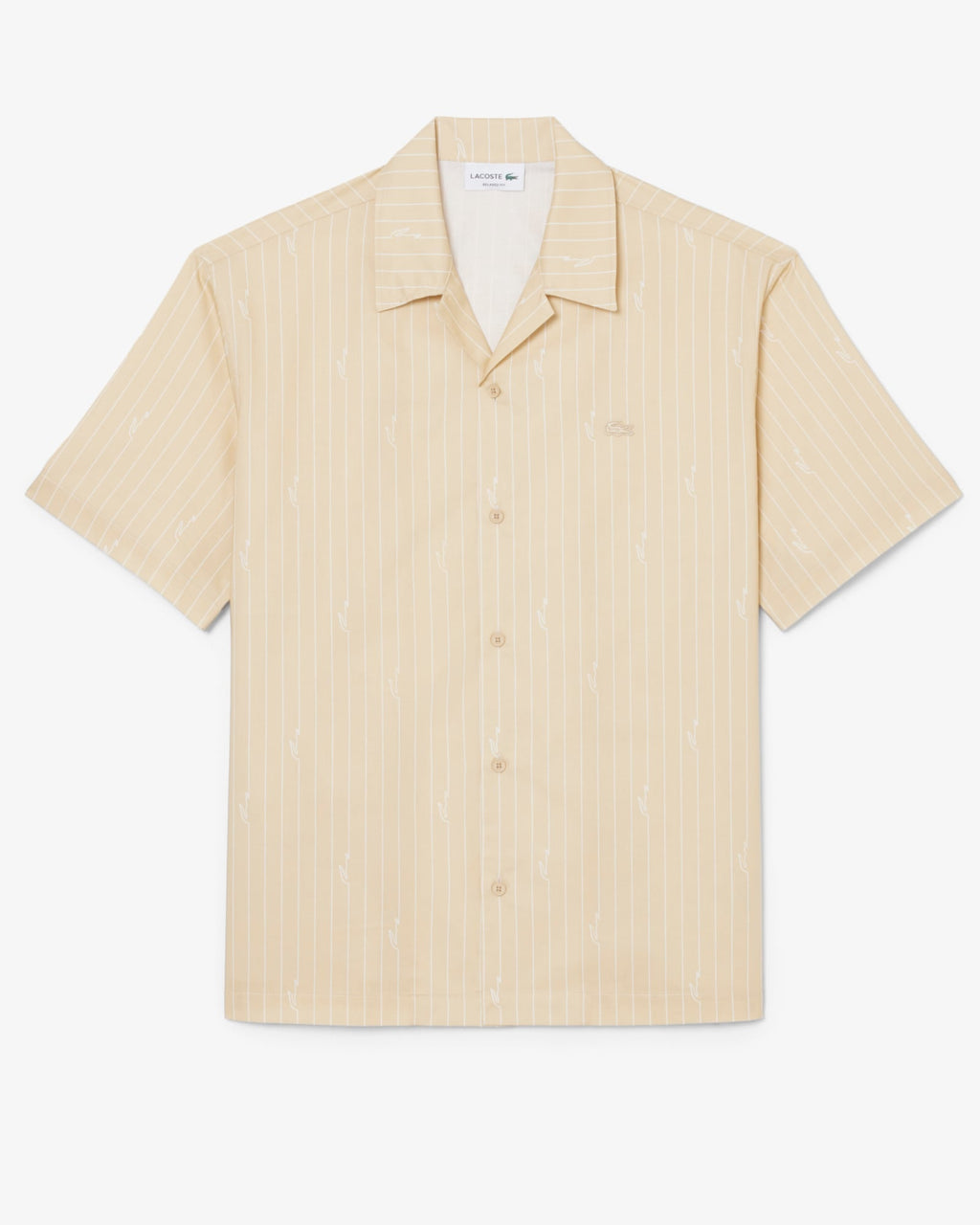New Arrival LACOSTE - RELAXED FIT  PRINT TWILL  SHIRTS Men - BEIGE-WHITE 2IU