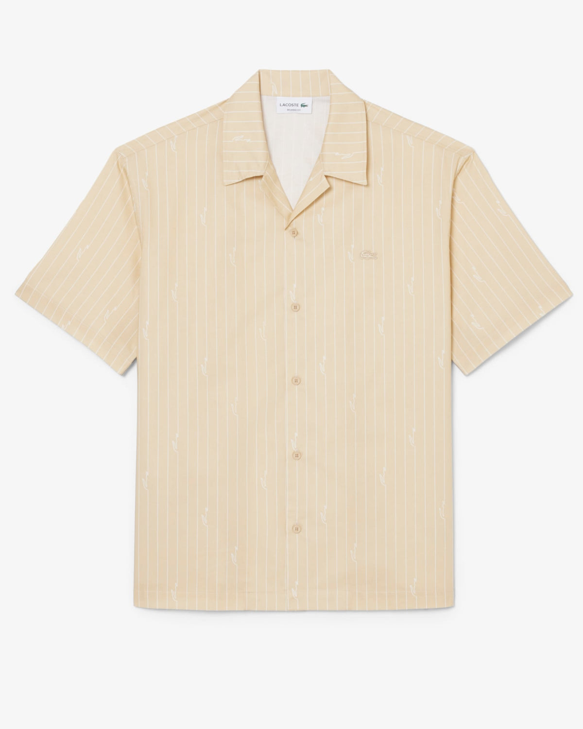 New Arrival LACOSTE - RELAXED FIT  PRINT TWILL  SHIRTS Men - BEIGE-WHITE 2IU