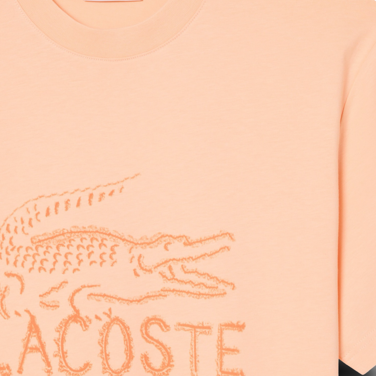 New Arrival LACOSTE PRINTED COTTON CREW NECK T-SHIRT Men -LIGHT PINK -BIG