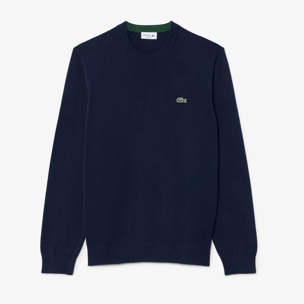 New Arrival LACOSTE CREW NECK COTTON SWEATER - Men /NAVY BLUE