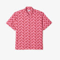 New Arrival LACOSTE - RELAXED FIT SHORT SLEEVE  VINTAGE PRINT SHIRTS Men -RED/WHITE-042