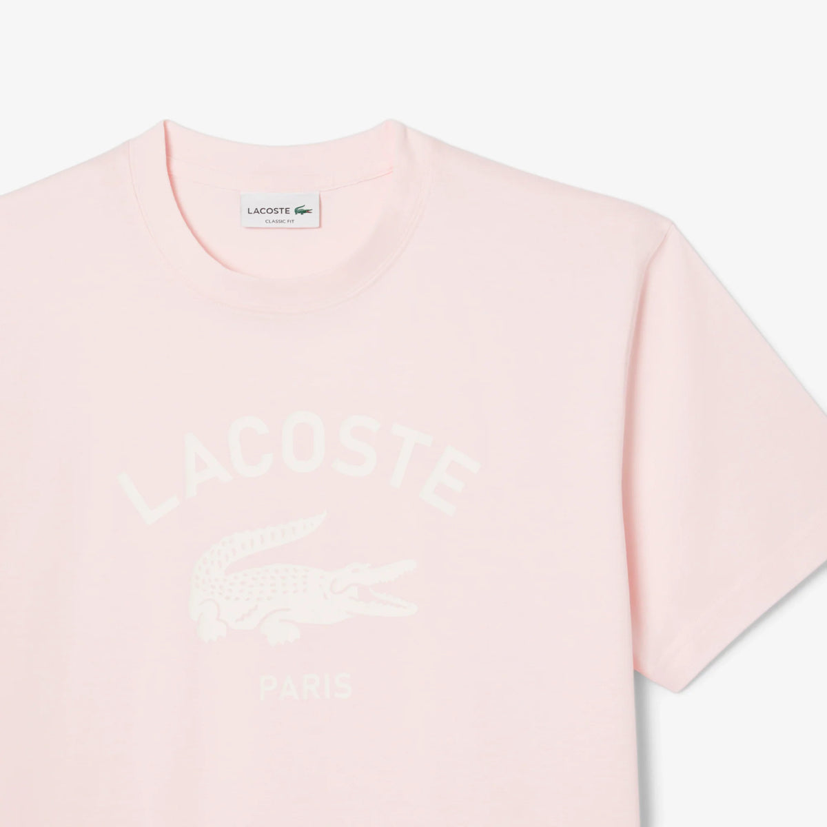 New Arrival LACOSTE SIGNATURE PRINT COTTON T-SHIRT Men -LIGH PINK