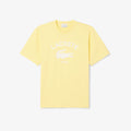 New Arrival LACOSTE SIGNATURE PRINT COTTON T-SHIRT Men -YELLOW-107