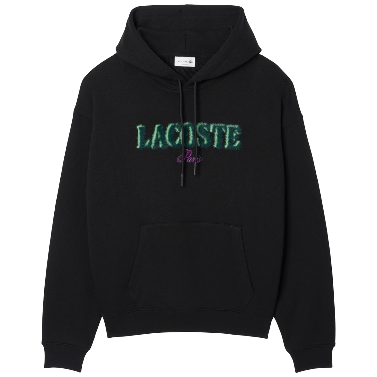 New Arrival LACOSTE LOOSE FIT PARIS HOODIE FLEECE -Men -BLACK-031