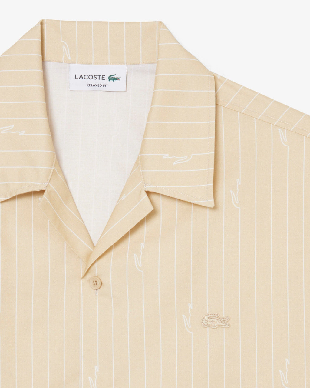New Arrival LACOSTE - RELAXED FIT  PRINT TWILL  SHIRTS Men - BEIGE-WHITE 2IU