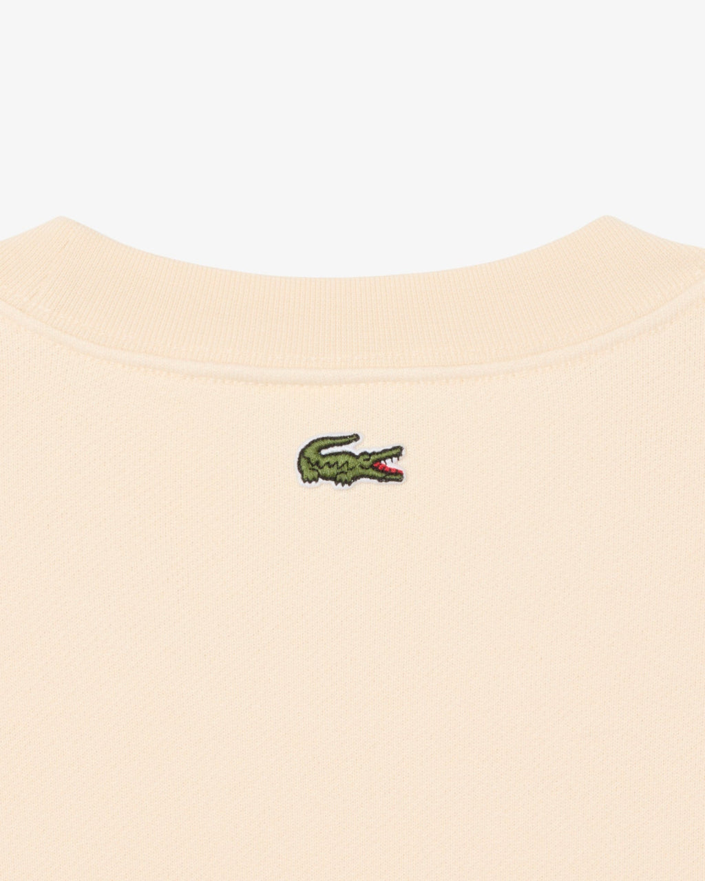 New Arrival LACOSTE BOX LOGO CLASSIC FIT FLEECE CREWNECK SWEATSHIRT -Men - BEIGE