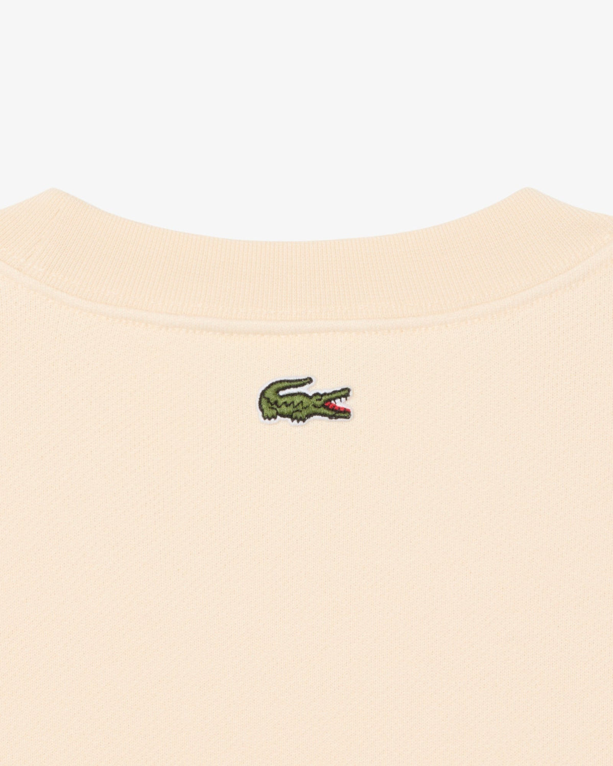 New Arrival LACOSTE BOX LOGO CLASSIC FIT FLEECE CREWNECK SWEATSHIRT -Men - BEIGE