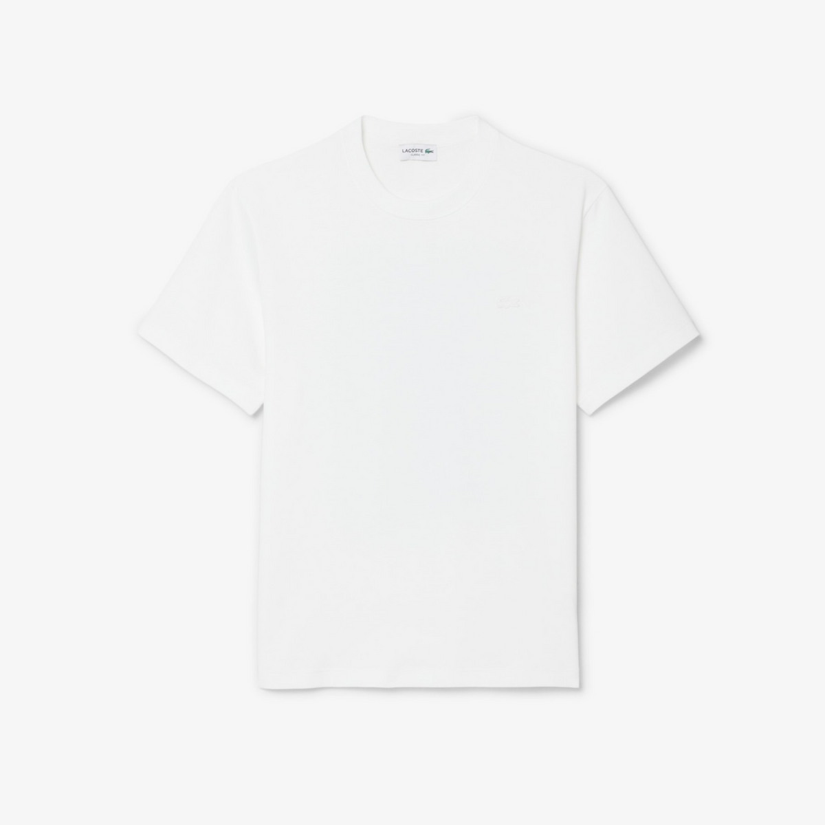 New Arrival LACOSTE PRINTED JERSEY CREW NECK T-SHIRT Men -WHITE