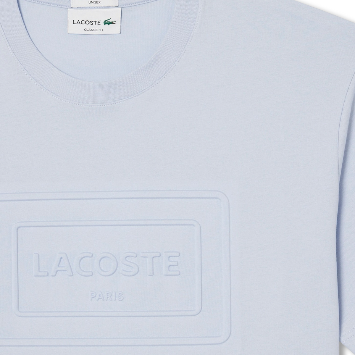 New Arrival LACOSTE EMBROIDERED COTTON CREW NECK T-SHIRT Men -LIGHT BLUE-J2G