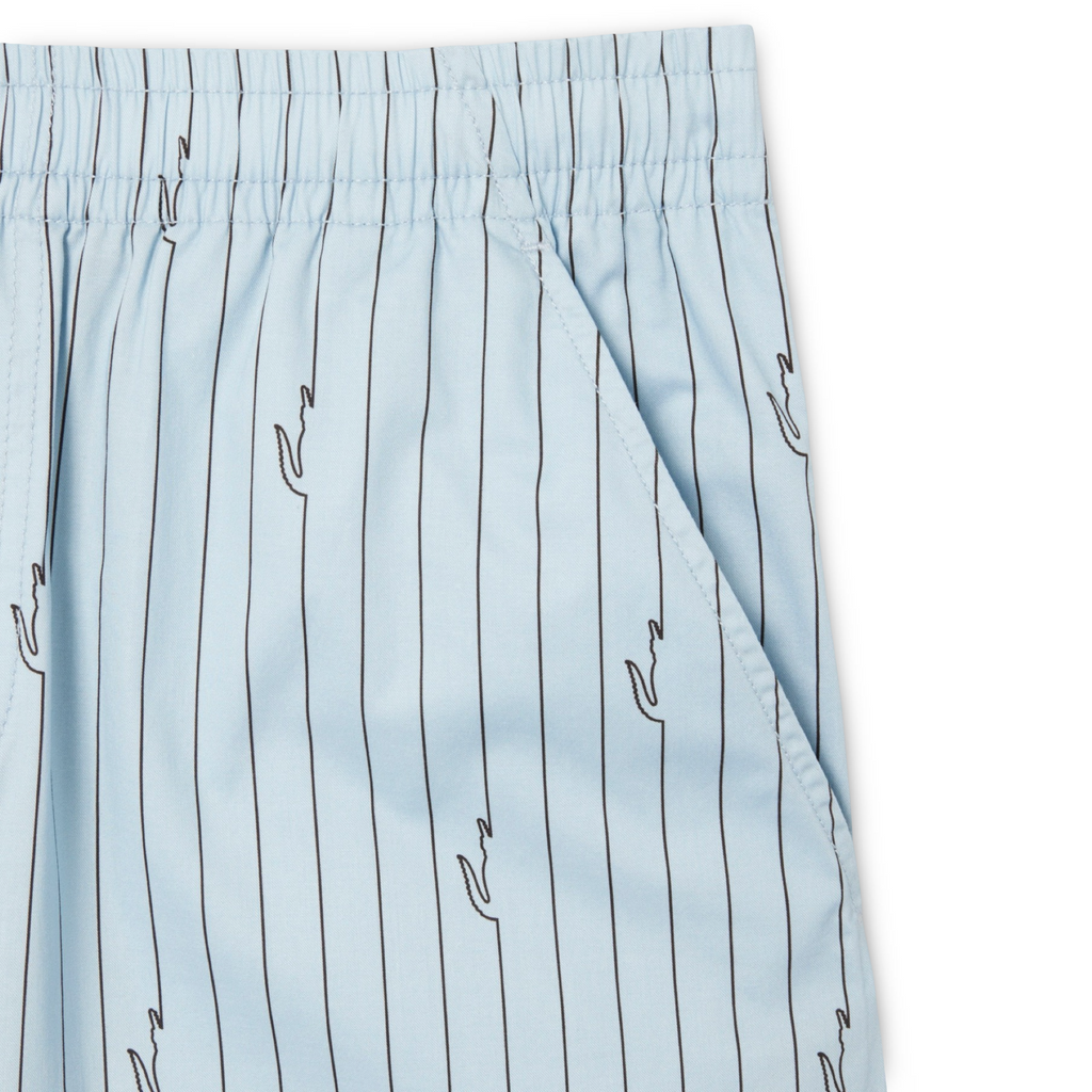 New Arrival LACOSTE CROCODILE PRINT STRIPE COTTON SHORT Men -LIGHT BLUE-4I3