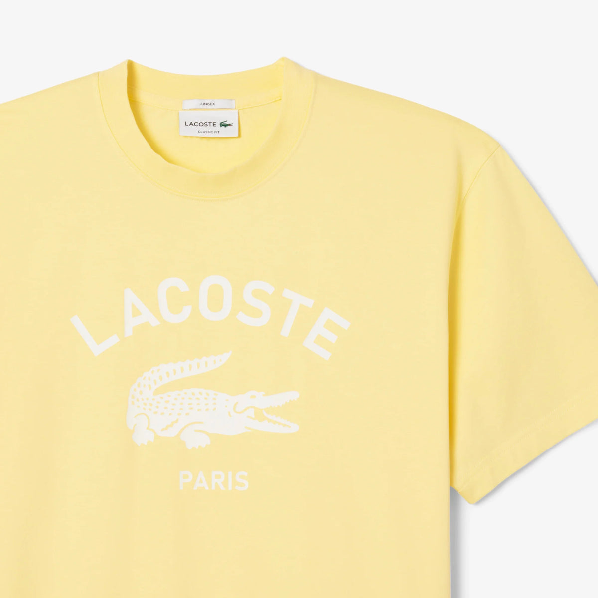 New Arrival LACOSTE SIGNATURE PRINT COTTON T-SHIRT Men -YELLOW-107