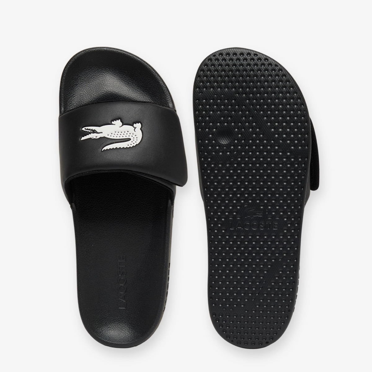 New Arrival LACOSTE SERVE  SLIDES 0 S 1261 CMA MENS -BLACK/WHITE