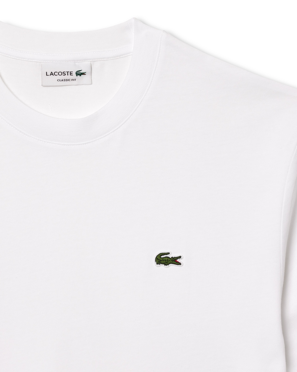 New Arrival LACOSTE CLASSIC FIT  CREW NECK T-SHIRT Men / WHITE-001