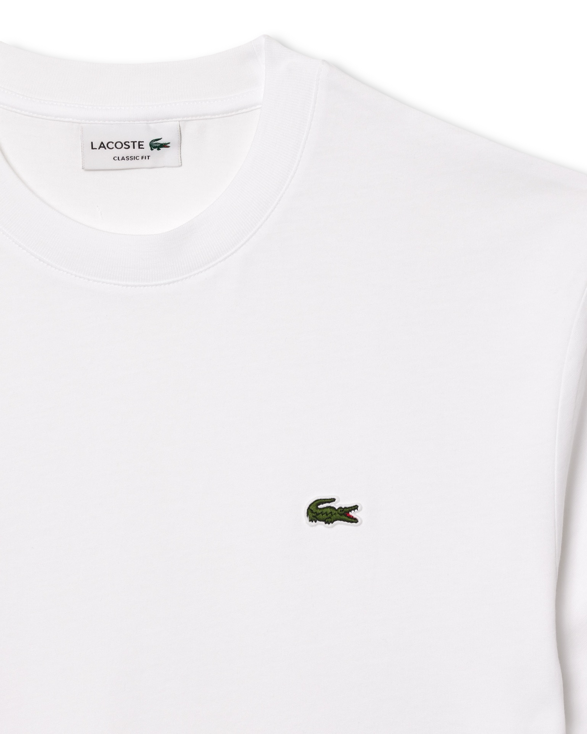 New Arrival LACOSTE CLASSIC FIT  CREW NECK T-SHIRT Men / WHITE-001