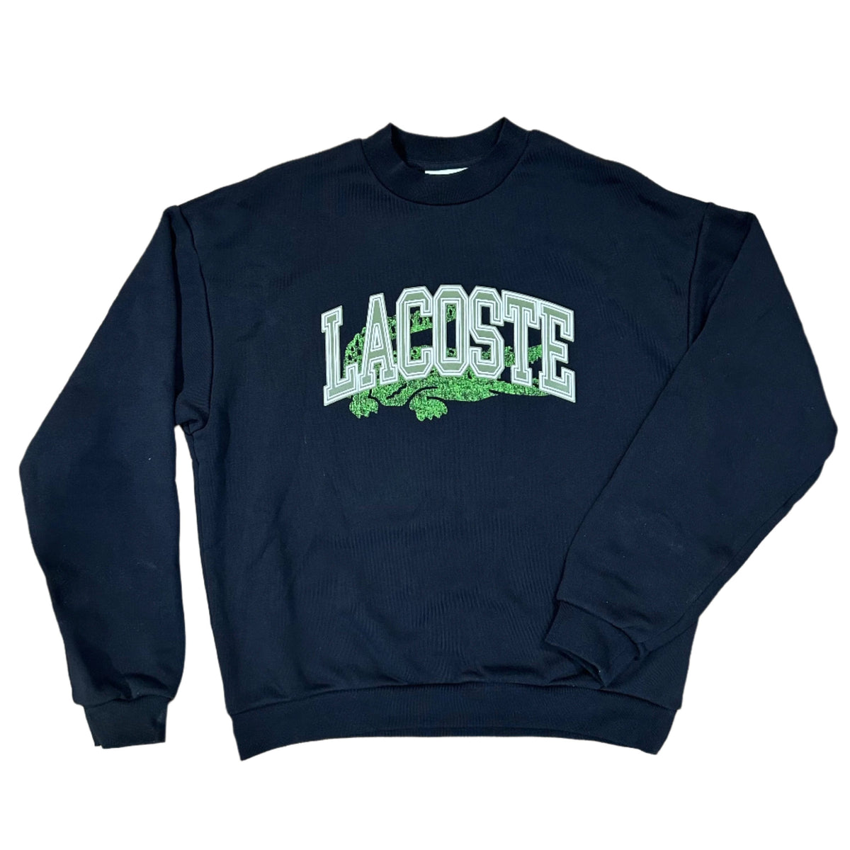 New Arrival LACOSTE LOOSE FIT FLEECE CREWNECK SWEATSHIRT -Men - BLACK-031