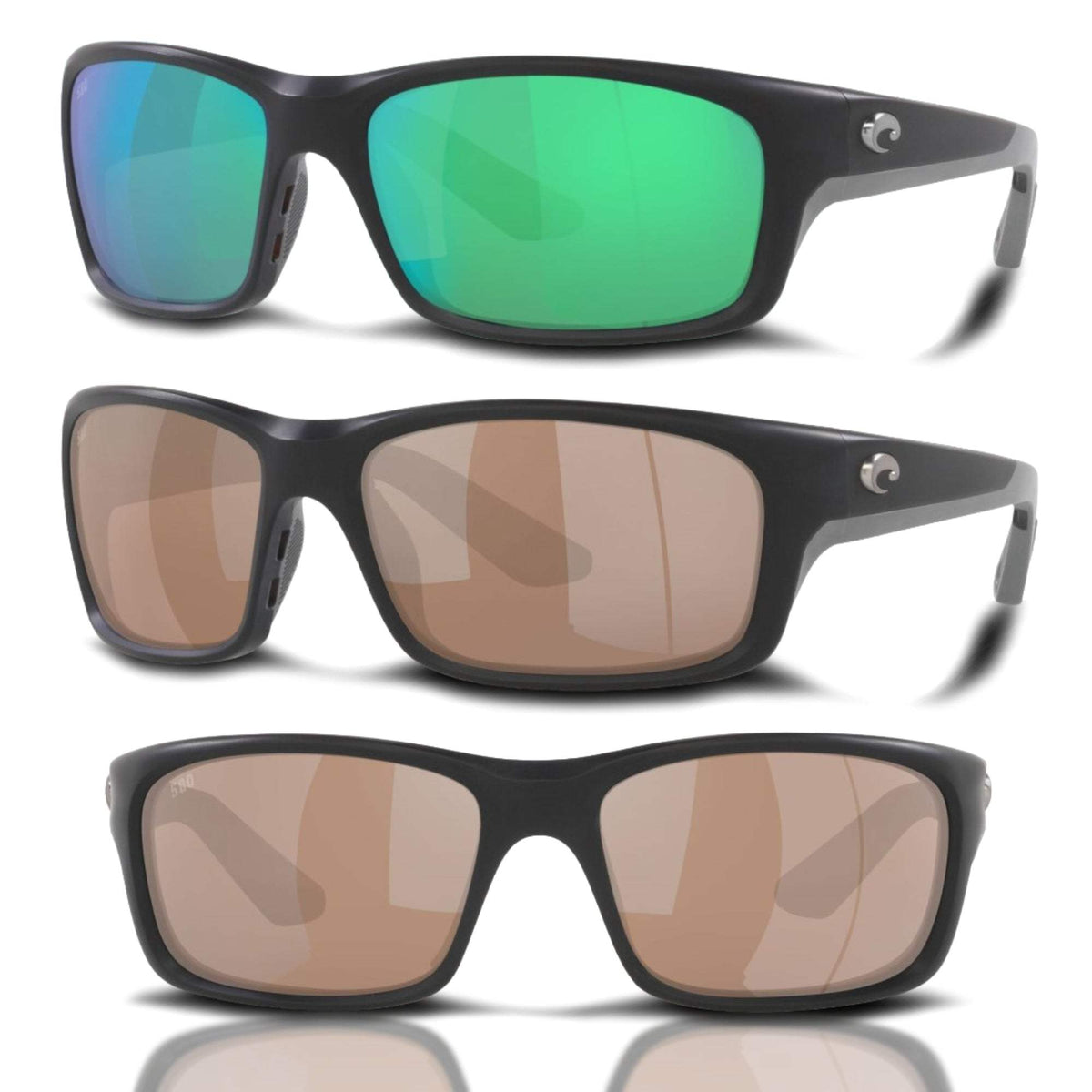 HOT Products Costa Jose Pro Black Sunglasses â€?Green Mirror 580G Lenses for High-Performance Clarity and UV Protection