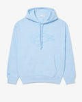 New Arrival LACOSTE RELAXED  FIT PRINTED   HOODED FLEECE  -Men-SKY BLUE -HBP