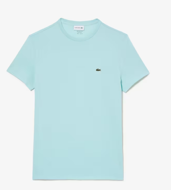 New Arrival LACOSTE Regular fit CREW NECK T-SHIRT Men -LIGHT GREEN LGF