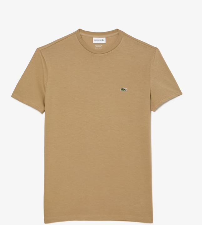 New Arrival LACOSTE Regular fit CREW NECK T-SHIRT Men -BEIGE