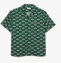 New Arrival LACOSTE - RELAXED FIT  SHORT SLEEVE MONOGRAM PRINT SHIRTS Men -GREEN/WHITE-YRR