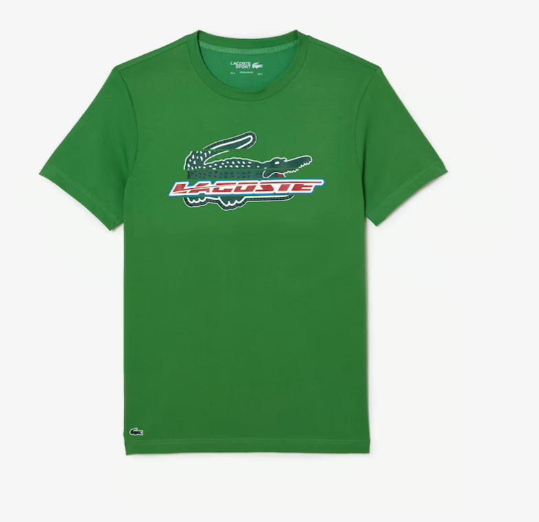 New Arrival LACOSTE REGULAR FIT CROC LOGO CREW NECK T-SHIRT Men- GREEN-I94