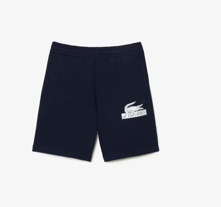 New Arrival Lacoste RELAXED FIT FLEECE COTTON C SHORTS Men -NAVY BLUE-166