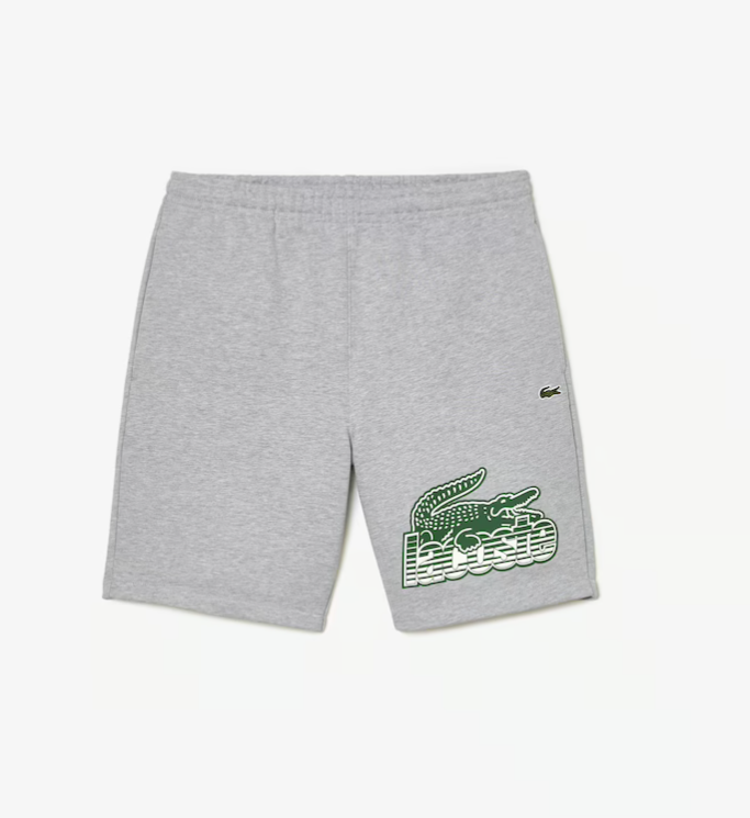 New Arrival Lacoste REGULAR FIT GRAPHIC SHORTS Men - GREY CHINE-CCA