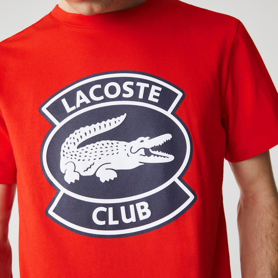 New Arrival LACOSTE CLUB CREW NECK T-SHIRT Men -RED F8M