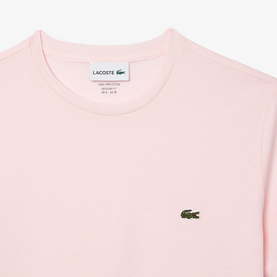 New Arrival LACOSTE Regular fit CREW NECK T-SHIRT Men -LIGHT PINK - T03