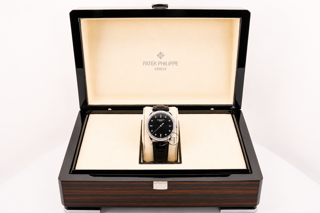 Patek Philippe 38mm Calatrava Watch Black Dial 5297G
