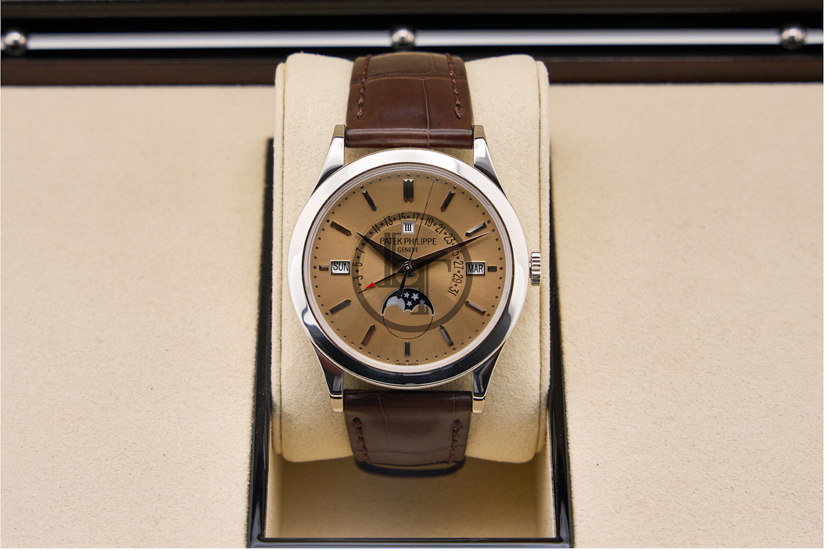 Patek Philippe Grand Complications Perpetual Calendar Day-Date Moon Phase 39.5mm Honey Brown Index Platinum Leather Automatic - 5496P-014