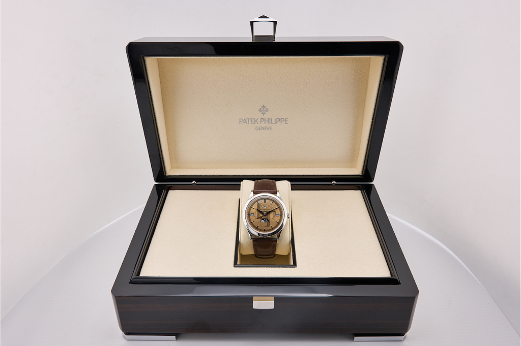 Patek Philippe Grand Complications Perpetual Calendar Day-Date Moon Phase 39.5mm Honey Brown Index Platinum Leather Automatic - 5496P-014