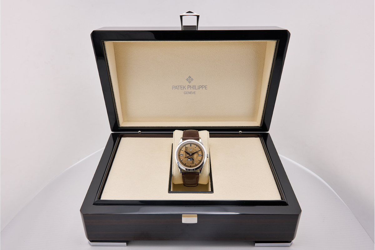 Patek Philippe Grand Complications Perpetual Calendar Day-Date Moon Phase 39.5mm Honey Brown Index Platinum Leather Automatic - 5496P-014