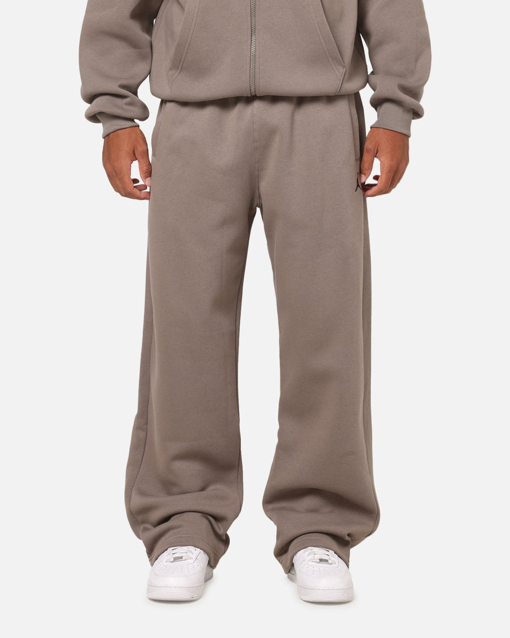 HOT Products Jordan Jumpman Brooklyn Fleece Oversized Open-Hem Pants Olive Grey/Black