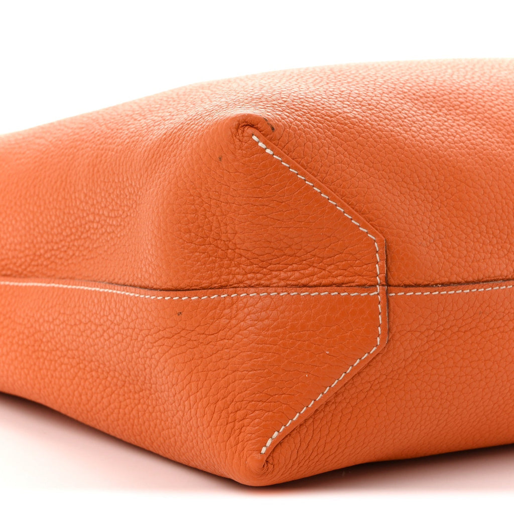 Taurillon Clemence Double Sens 45 Reversible Tote Orange Gold