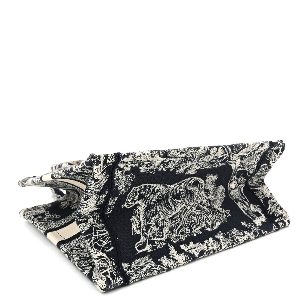 Canvas Embroidered Small Dioriviera Toile De Jouy Book Tote Blue