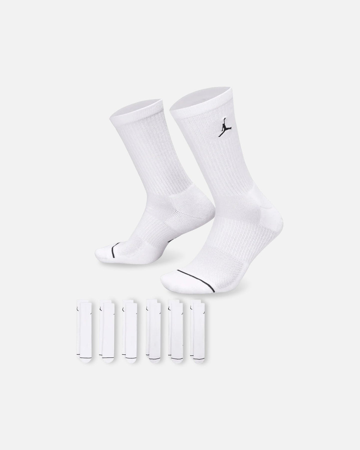 HOT Products Jordan Everyday Cushioned Crew Socks 6 Pack White/Black