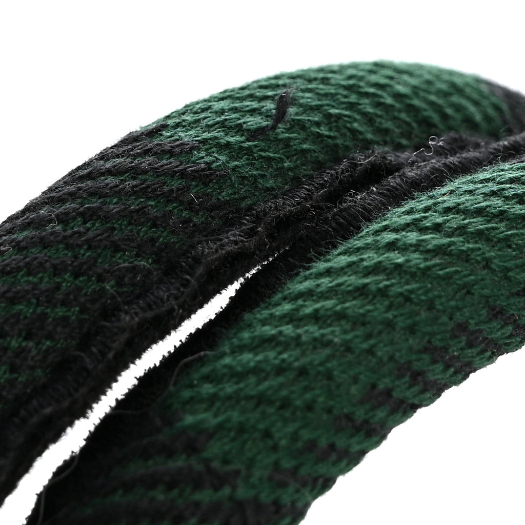 Canvas Embroidered Checkered Book Tote Black Green