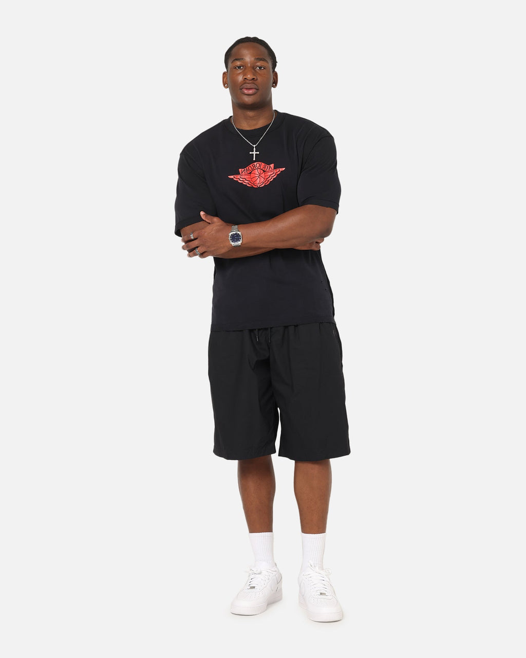 HOT Products Jordan Rare Air 85 Wash T-Shirt Black/Chile Red