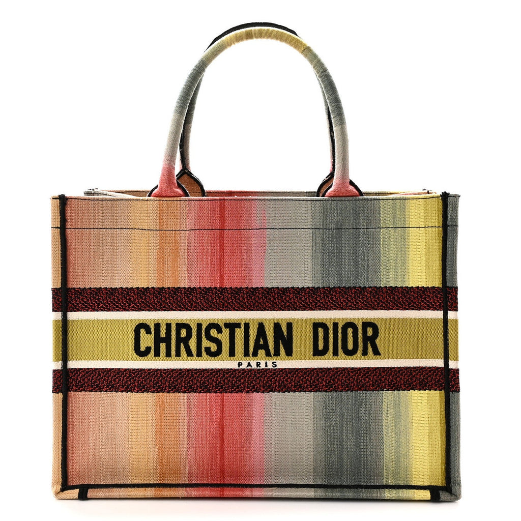 Canvas Embroidered Medium Dioraura Book Tote Multicolor