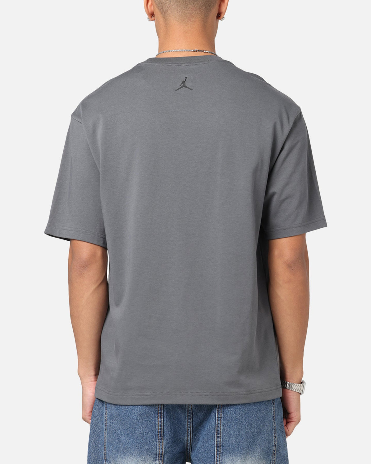 HOT Products Jordan Brand Sneaker Patch Crewneck T-Shirt Black/Grey