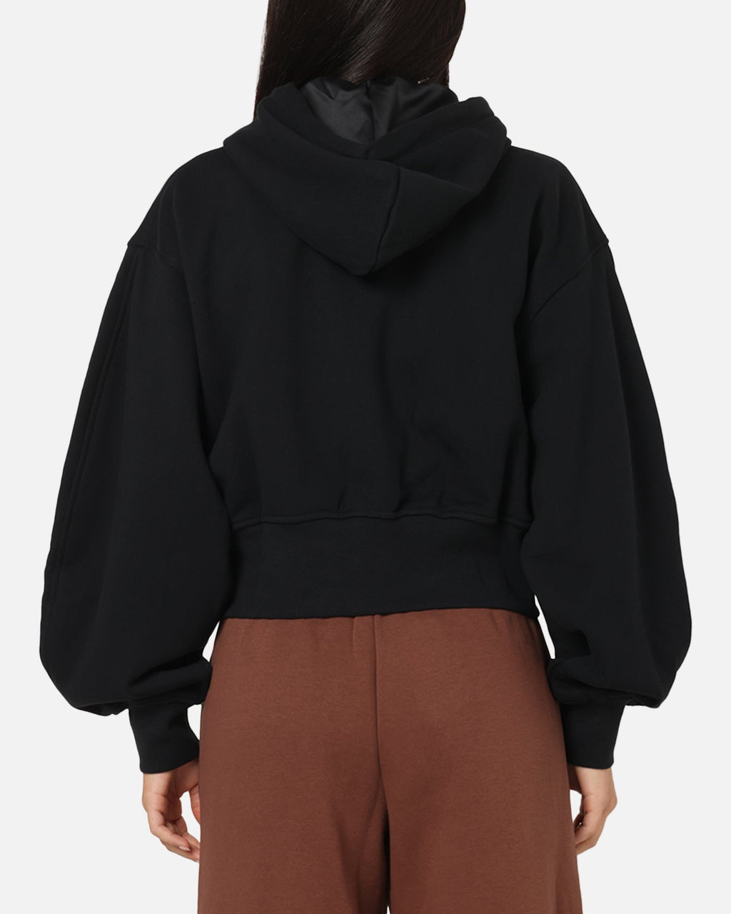 HOT Products Jordan Women's Flight Fleece Satin-Lined Hoodie Black/Dark Smoke